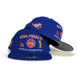 Royal Blue NBA Finals 3X World Champions Detroit Pistons New Era 9Fifty Snapback
