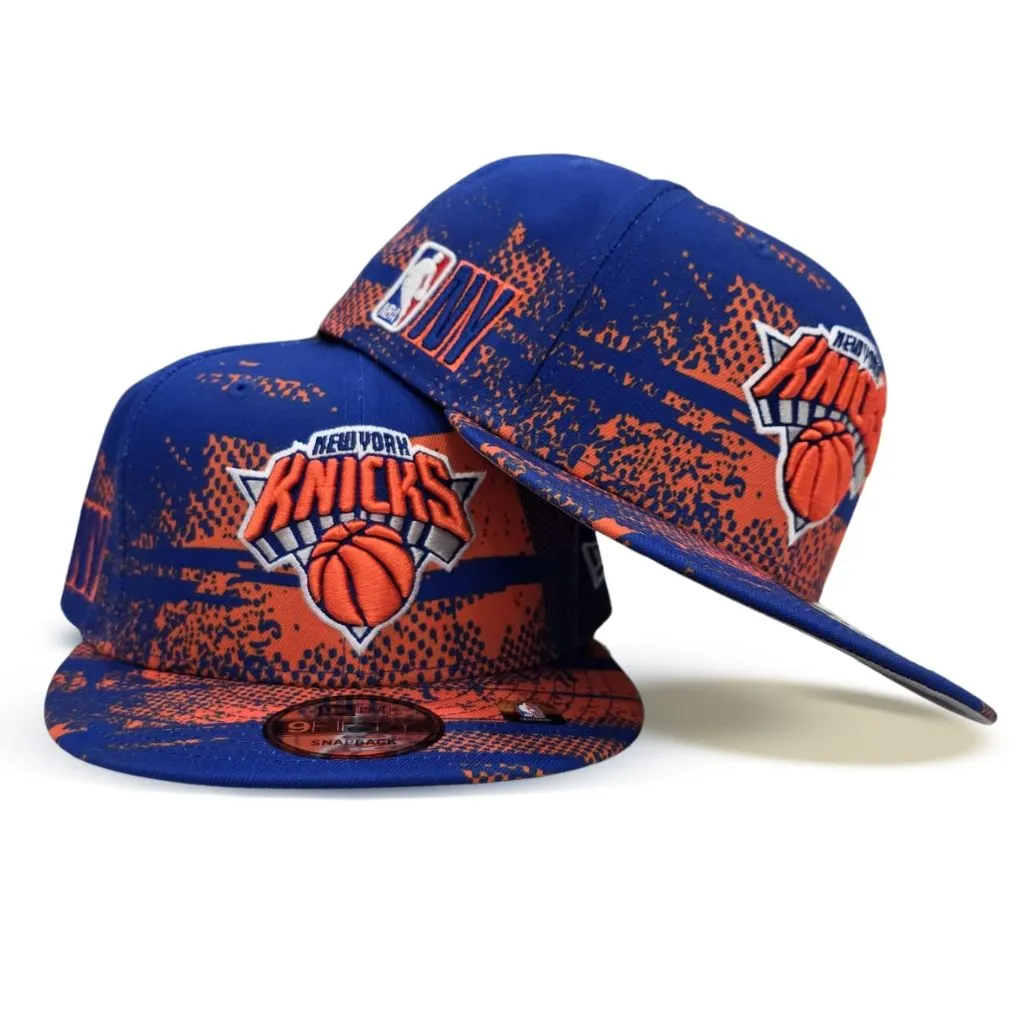 Royal Blue Tip Off New York Knicks Gray Bottom NBA NY Side Patch New Era 9Fifty Snapback