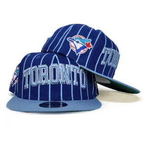 Royal Blue Toronto Blue Jays Pinstripe Green Bottom New Era 9Fifty Snapback