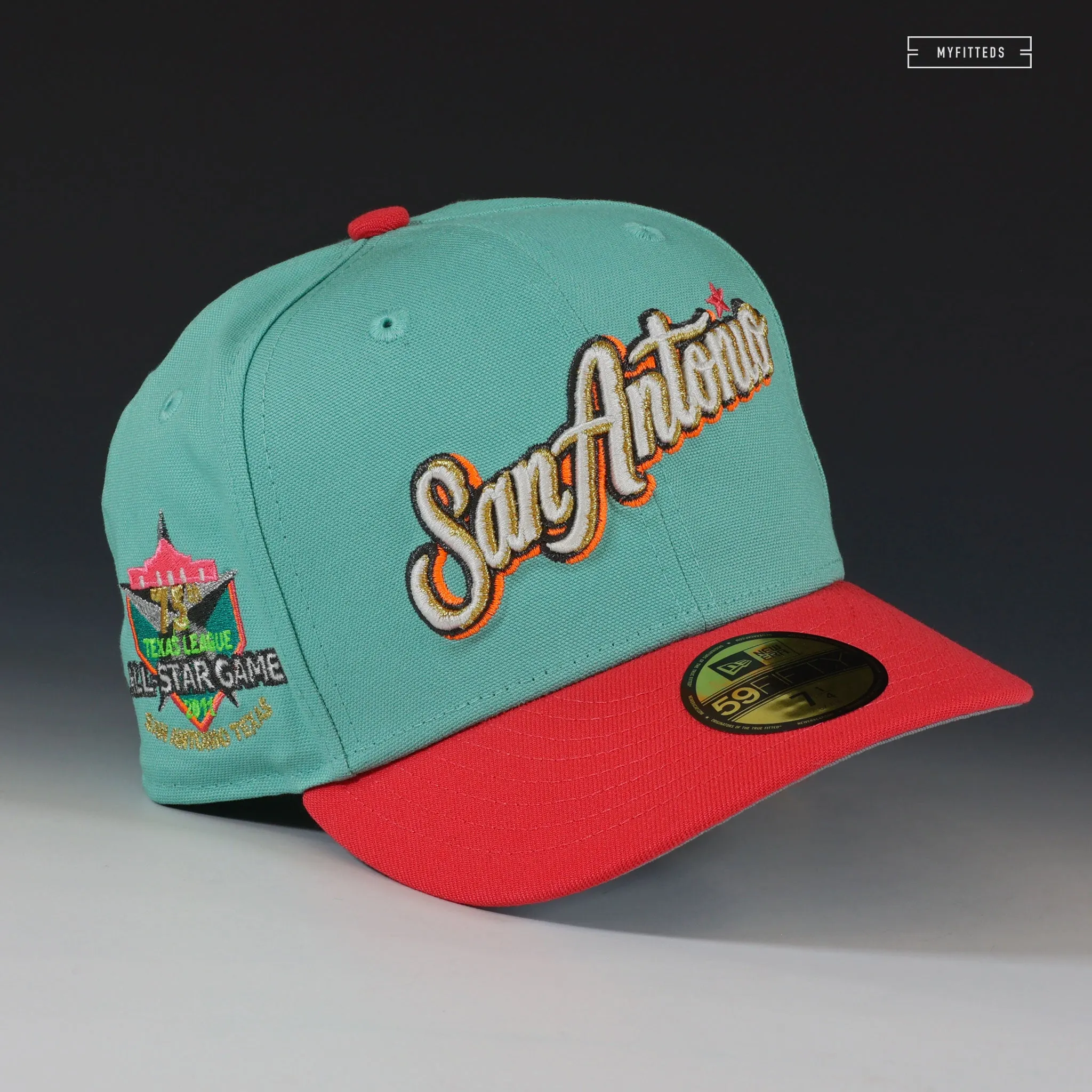 SAN ANTONIO MISSIONS THE WOLFF 75TH TEXAS LEAGUE ASG 1996 SPURS NEW ERA FITTED CAP
