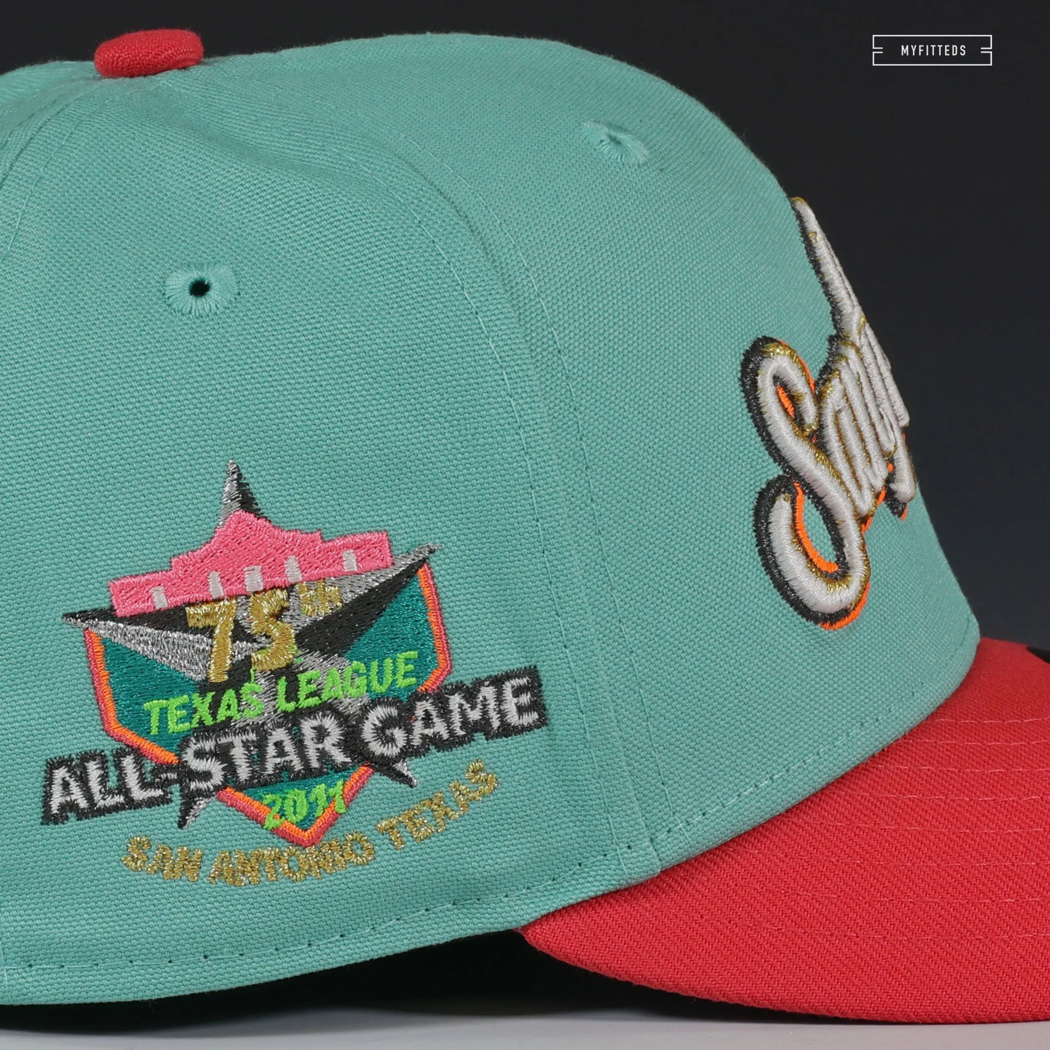 SAN ANTONIO MISSIONS THE WOLFF 75TH TEXAS LEAGUE ASG 1996 SPURS NEW ERA FITTED CAP