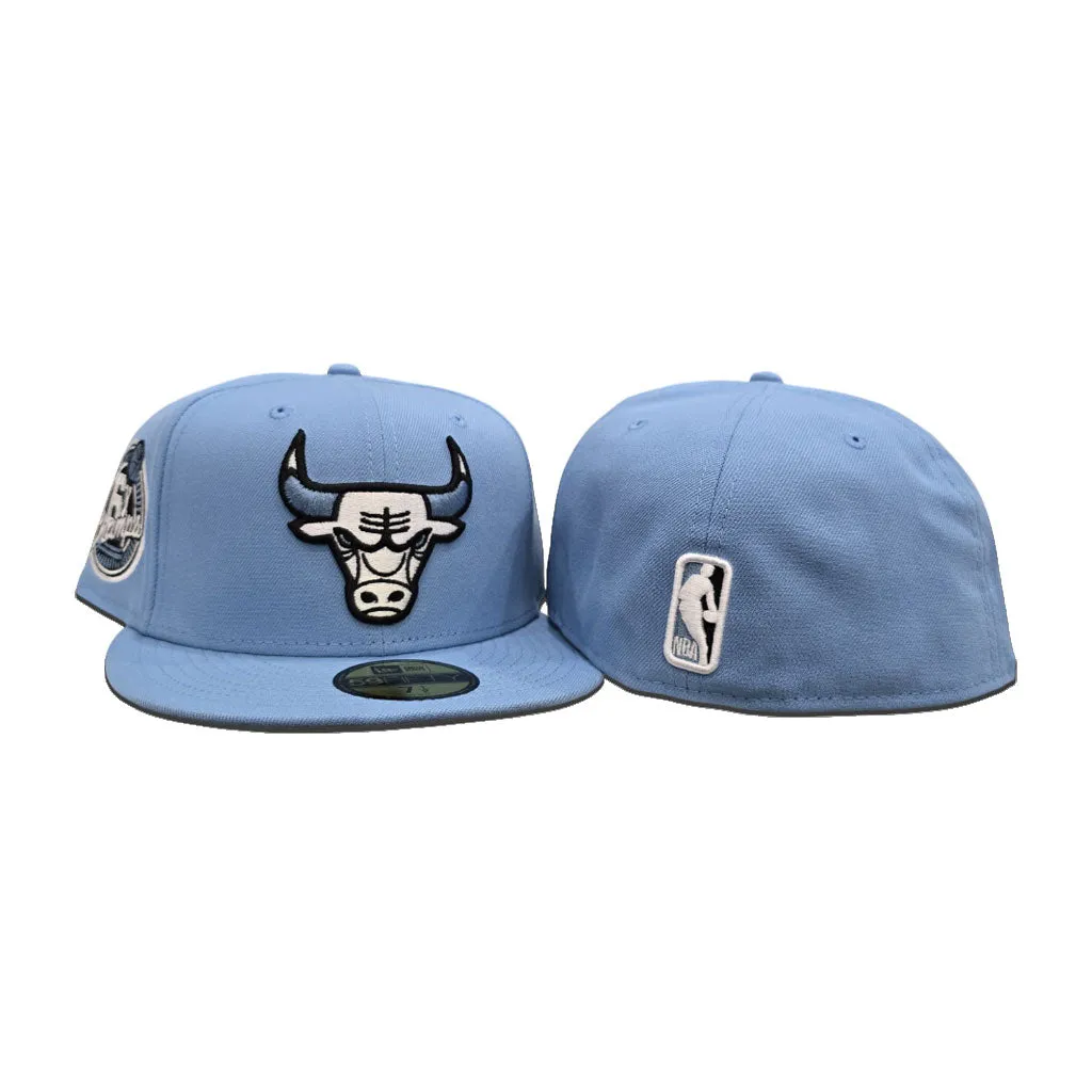 Sky Blue Chicago Bulls Gray Bottom 6X Champions Side Patch New Era 59Fifty Fitted