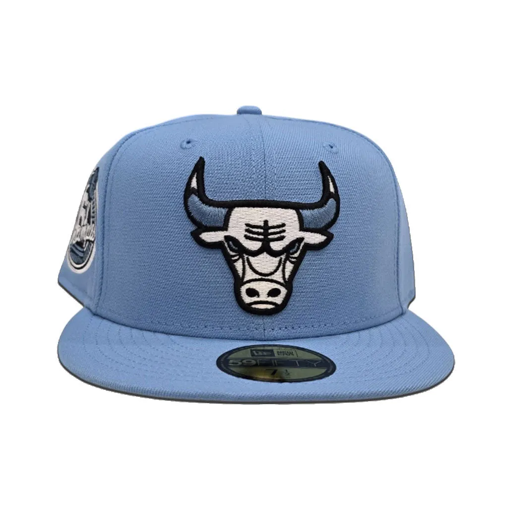 Sky Blue Chicago Bulls Gray Bottom 6X Champions Side Patch New Era 59Fifty Fitted
