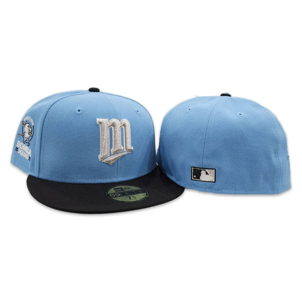 Sky Blue Minnesota Twins Black Visor Gray Bottom Bomba Squad Side Patch New Era 59Fifty Fitted