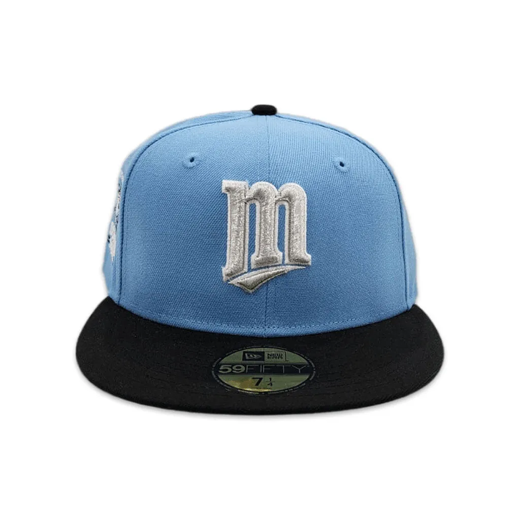 Sky Blue Minnesota Twins Black Visor Gray Bottom Bomba Squad Side Patch New Era 59Fifty Fitted