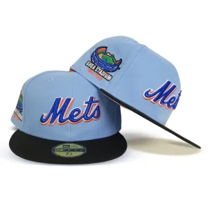 Sky Blue New York Mets Black Visor Gray Bottom Shea Stadium Side Patch New Era 59Fifty Fitted