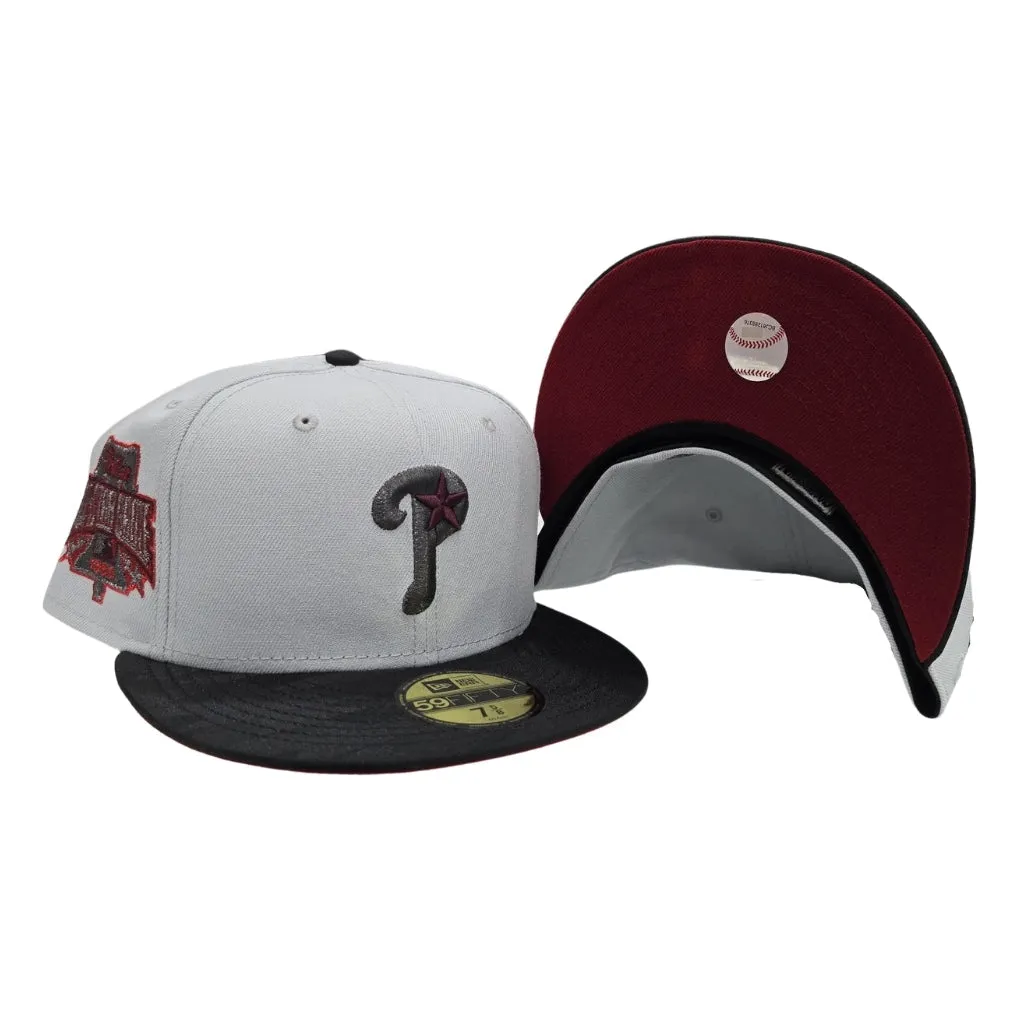 Snow Gray Philadelphia Phillies Black Camo Visor Brick Red Bottom 1996 All Star Game Side Patch New Era 59Fifty Fitted