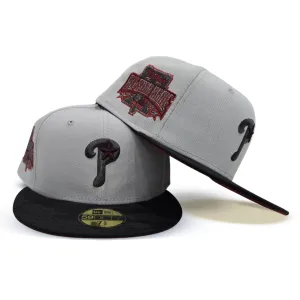 Snow Gray Philadelphia Phillies Black Camo Visor Brick Red Bottom 1996 All Star Game Side Patch New Era 59Fifty Fitted