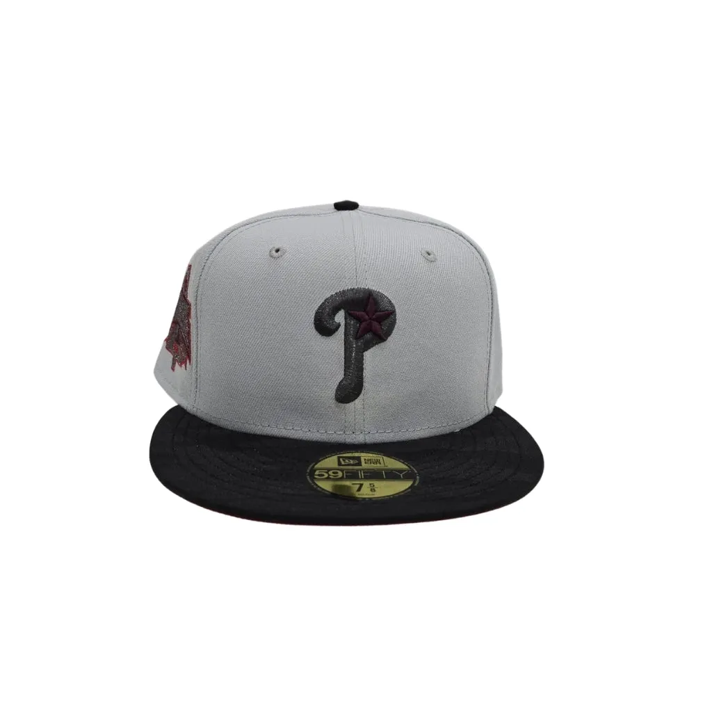 Snow Gray Philadelphia Phillies Black Camo Visor Brick Red Bottom 1996 All Star Game Side Patch New Era 59Fifty Fitted