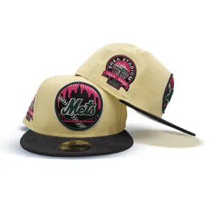 Soft Yellow New York Mets Black Corduroy Visor Gray Bottom Shea Stadium Side Patch New Era 59Fifty Fitted