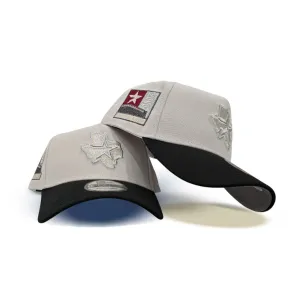 Stone Houston Astros Black Curved Brim Gray Bottom 2000 Inaugural Season Side Patch New Era 9Forty Snapback