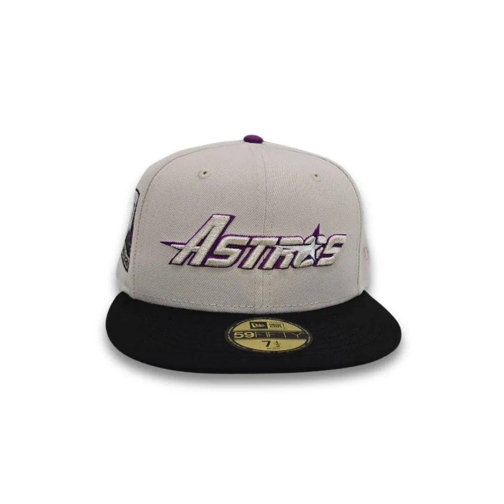 Stone Houston Astros Black Visor Gray Bottom 2000 Inaugural Season Side Patch New Era 59Fifty Fitted