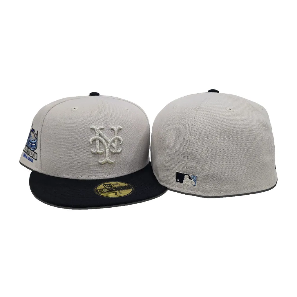 Stone New York Mets Navy Blue Visor Gray Bottom Shea Stadium Side Patch New Era 59Fifty Fitted