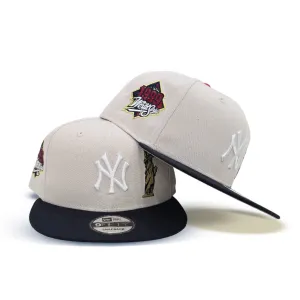 Stone New York Yankees Statue of Liberty Navy Blue Visor Gray Bottom 1999 World Series Side Patch New Era 9Fifty Snapback