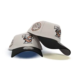 Stone Toronto Blue Jays Black Curved Brim Gray Bottom 30th Season Side Patch New Era A-Frame 9Forty Snapback