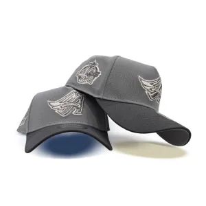 Storm Gray Los Angeles Angels Dark Gray Curved Brim Gray Bottom 40th Season New Era A-Frame 9Forty Snapback