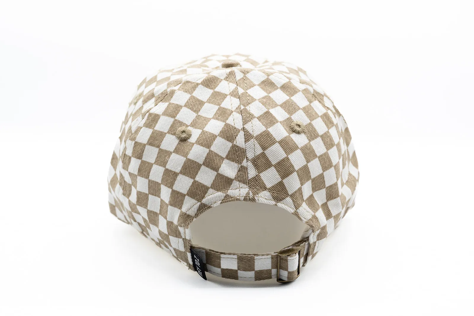 Tan Checker Letter Baseball Hat
