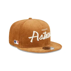 Tan Houston Astros Corduroy Script Green Bottom New Era 9Fifty Snapback