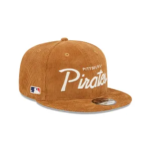 Tan Pittsburgh Pirates Corduroy Script Green Bottom New Era 9Fifty Snapback
