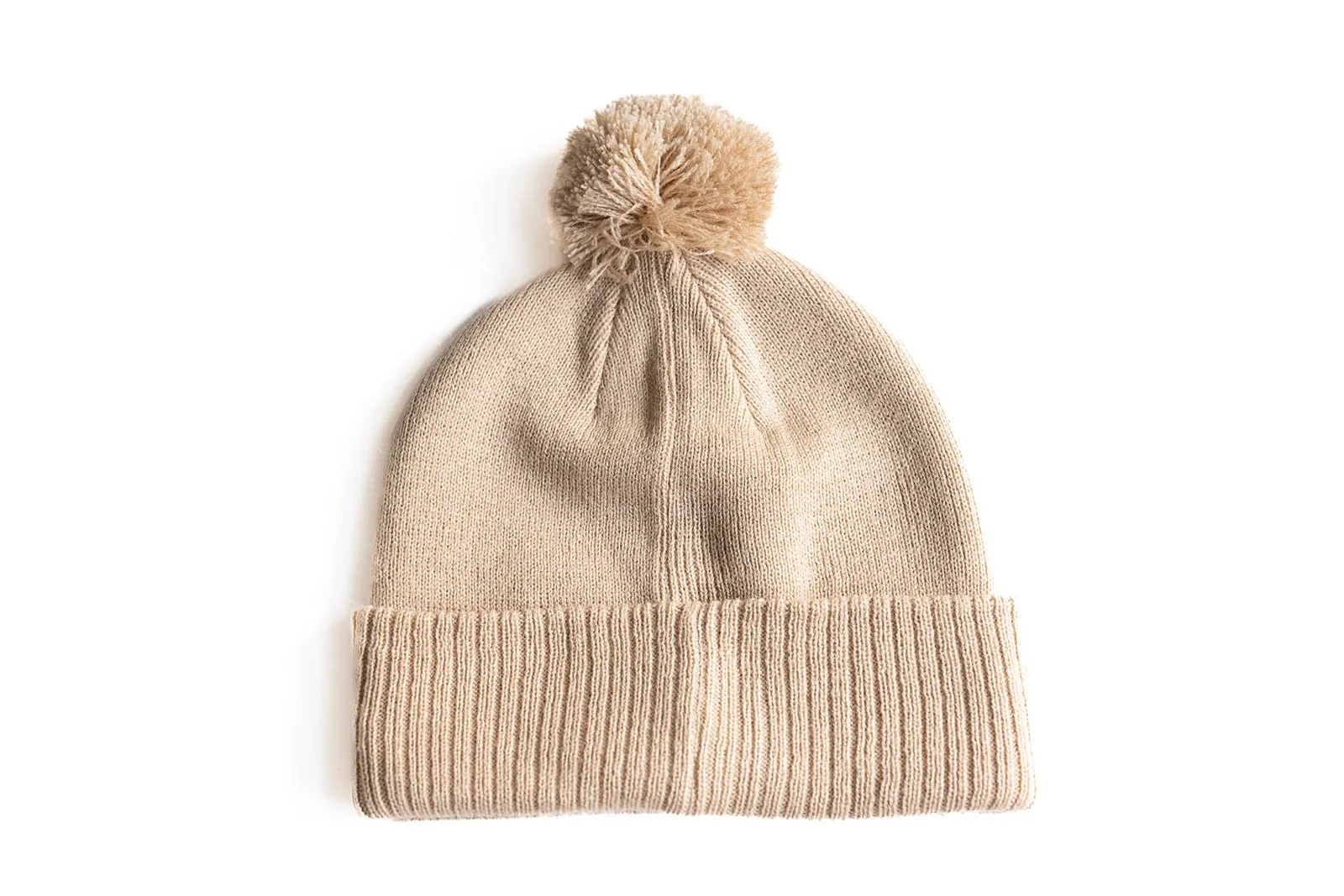 Tan Pom Pom Hat