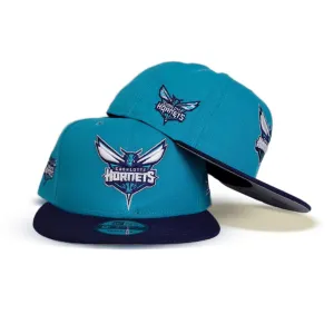 Teal Charlotte Hornets Purple Visor New Era 9Fifty Snapback