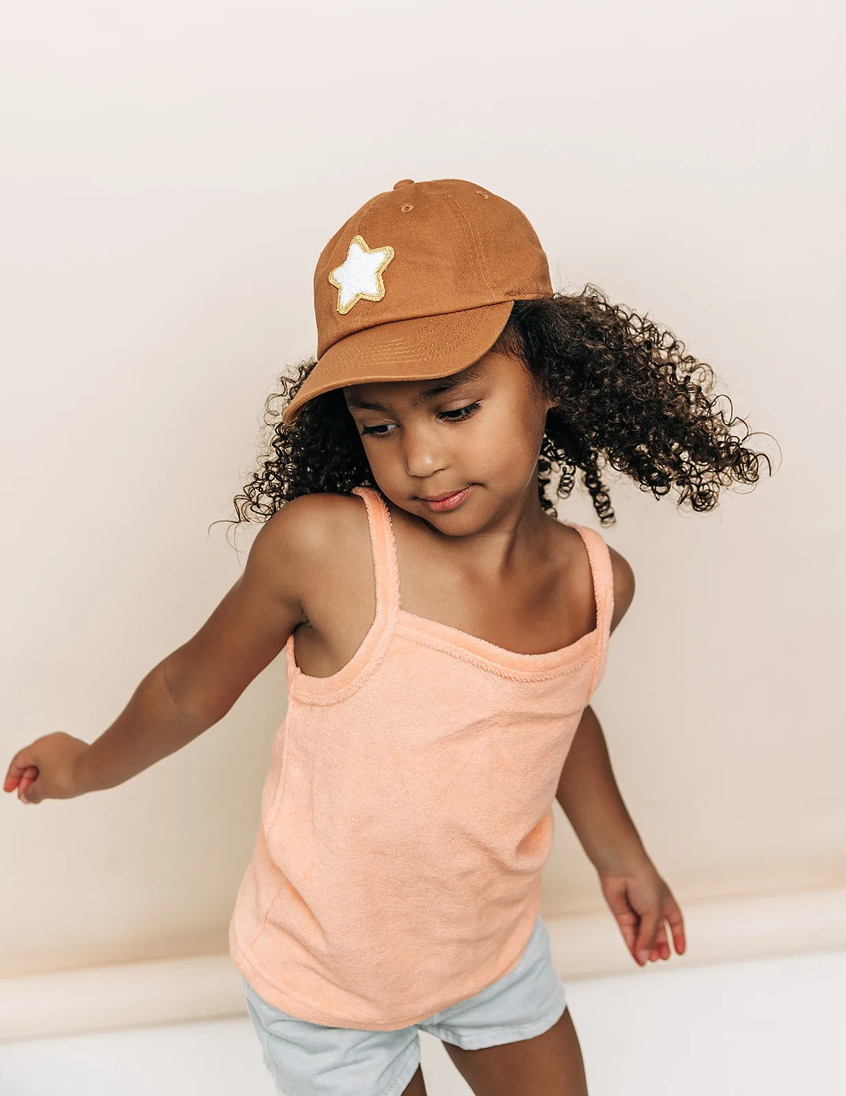 Terra Cotta Glitter Gold Terry Star Hat