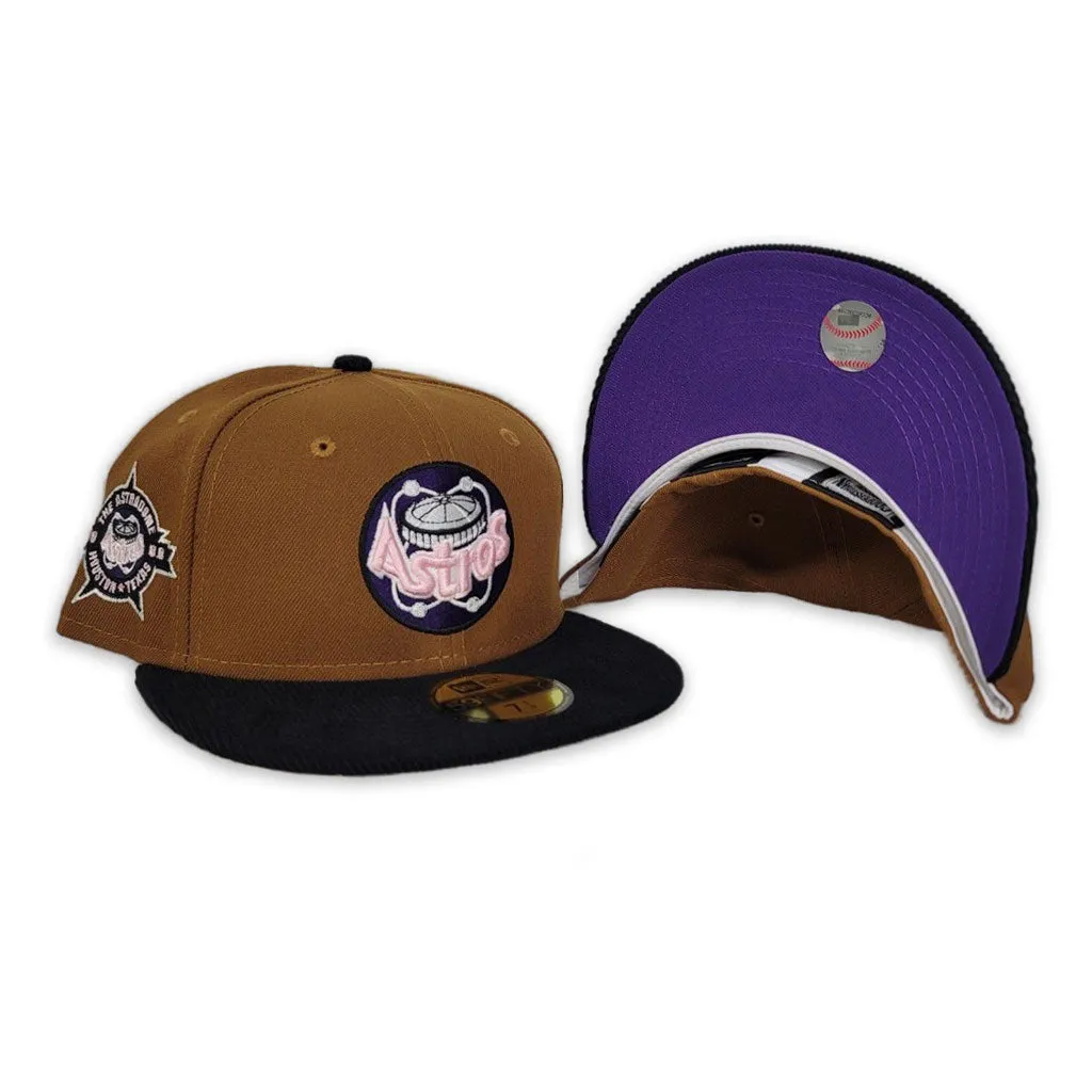 Toast Houston Astros Black Corduroy Visor Purple Bottom 1986 Astrodome Side Patch New Era 59Fifty Fitted