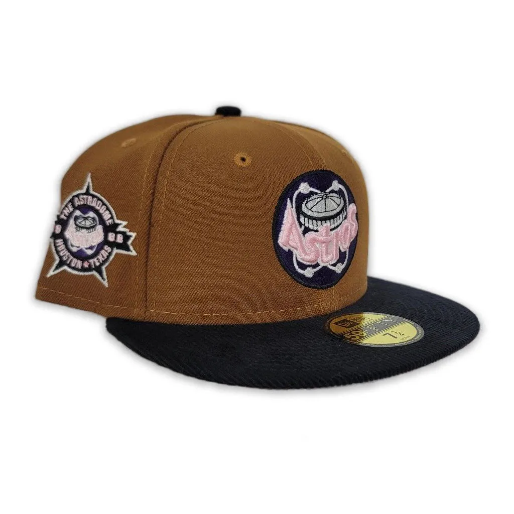 Toast Houston Astros Black Corduroy Visor Purple Bottom 1986 Astrodome Side Patch New Era 59Fifty Fitted
