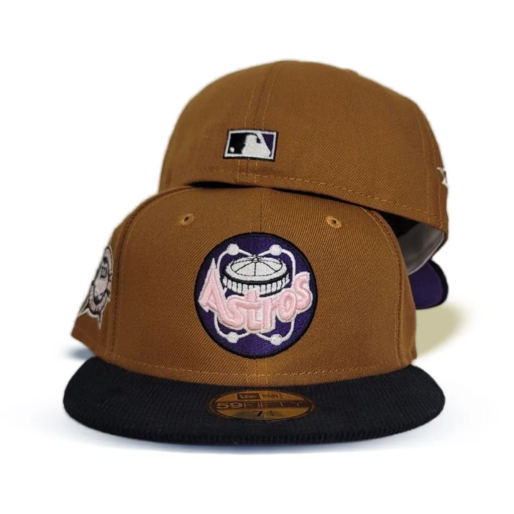 Toast Houston Astros Black Corduroy Visor Purple Bottom 1986 Astrodome Side Patch New Era 59Fifty Fitted