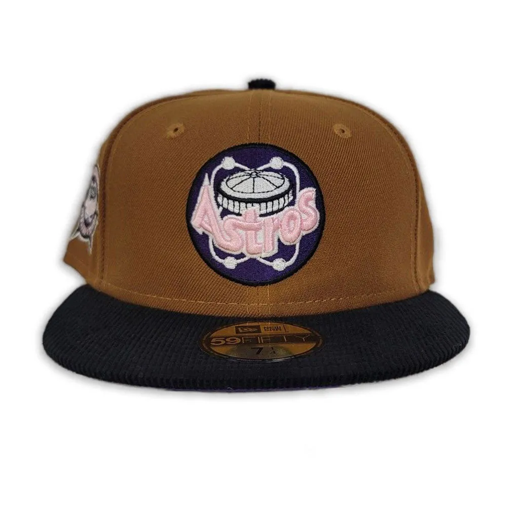 Toast Houston Astros Black Corduroy Visor Purple Bottom 1986 Astrodome Side Patch New Era 59Fifty Fitted