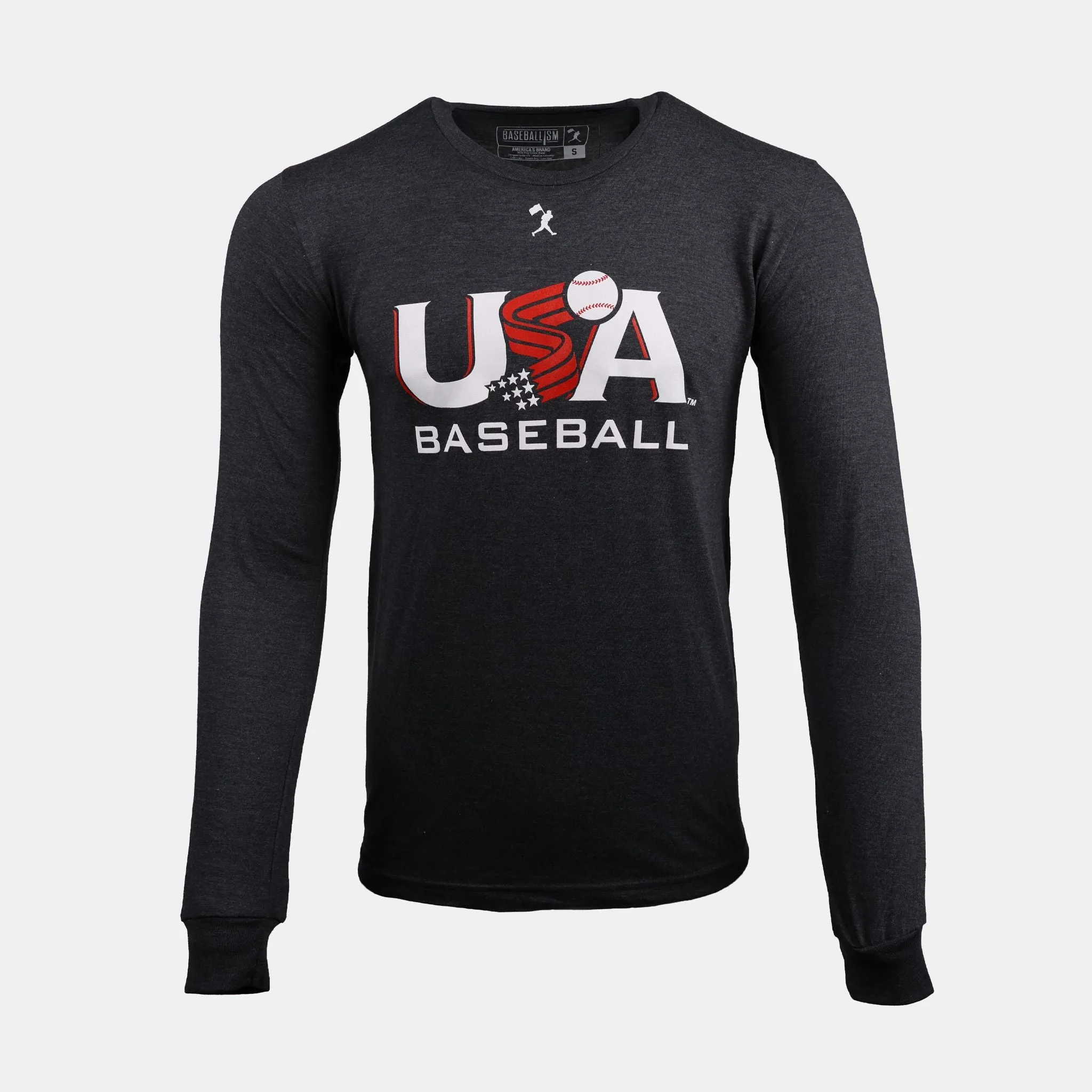USA x Baseballism Long Sleeve Grey Traditional Tee