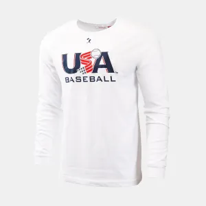 USA x Baseballism Long Sleeve White Traditional Tee