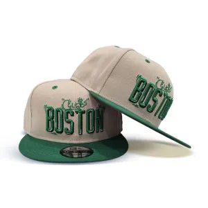 Vegas Gold Boston Celtics Green Visor Gray Bottom City Art New Era 9Fifty Snapback
