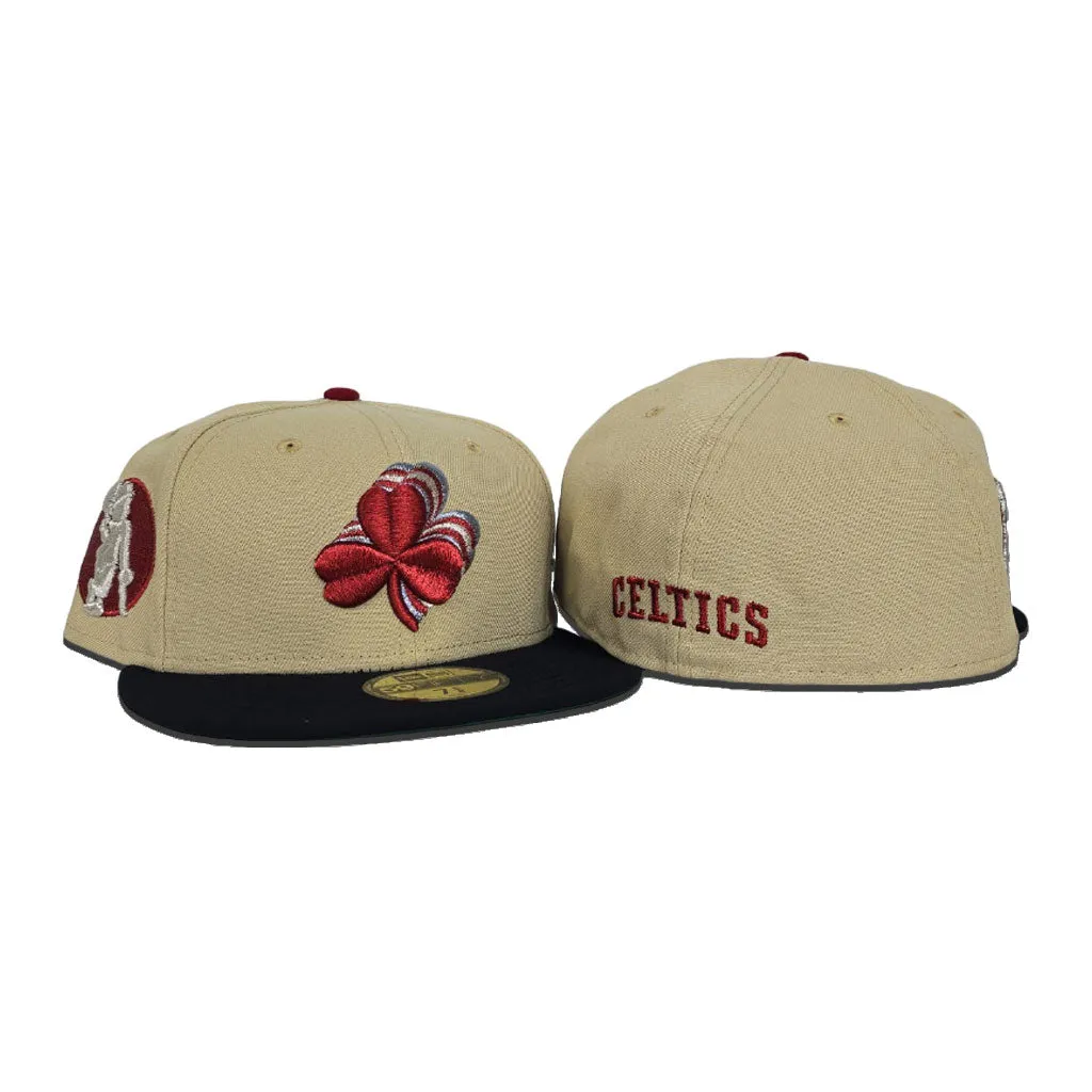 Vegas Gold Boston Celtics Navy Blue Visor Green Bottom Celtics logo Side Patch New Era 59Fifty Fitted