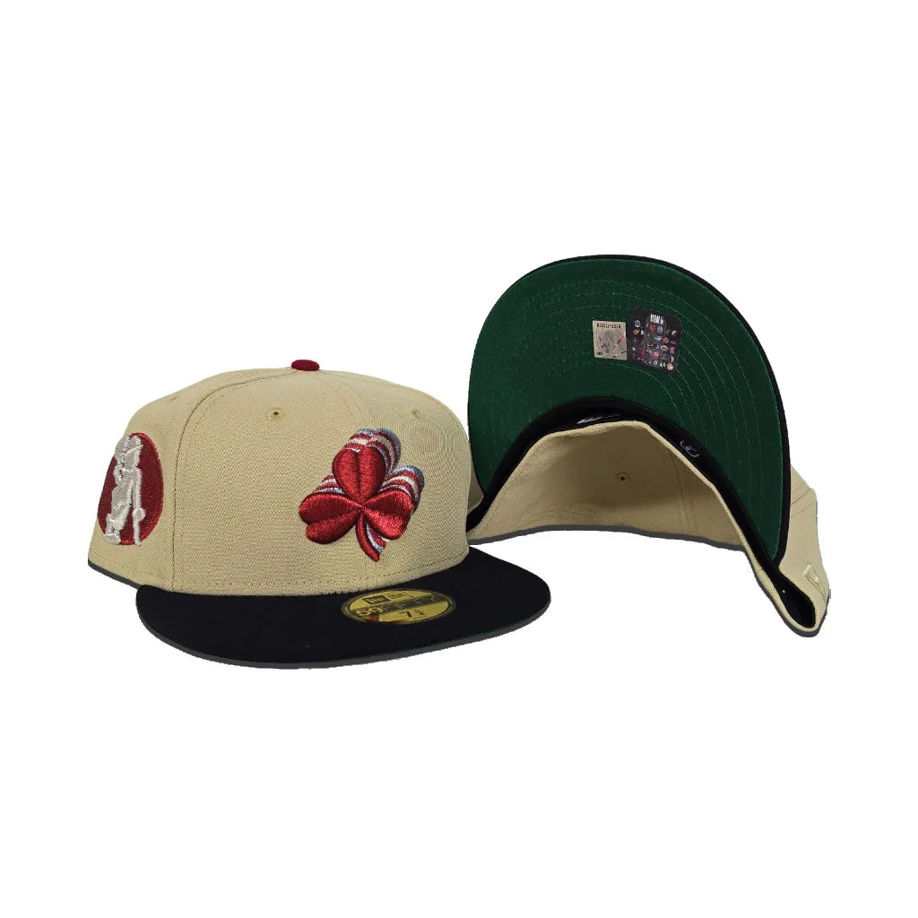 Vegas Gold Boston Celtics Navy Blue Visor Green Bottom Celtics logo Side Patch New Era 59Fifty Fitted