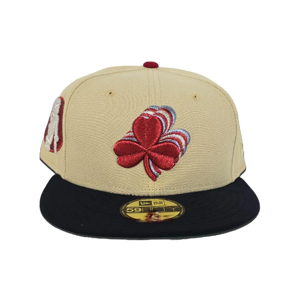 Vegas Gold Boston Celtics Navy Blue Visor Green Bottom Celtics logo Side Patch New Era 59Fifty Fitted