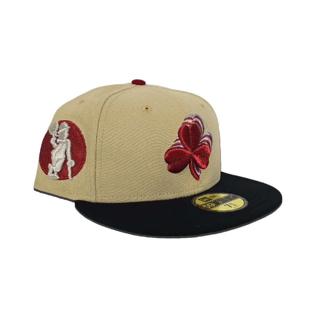 Vegas Gold Boston Celtics Navy Blue Visor Green Bottom Celtics logo Side Patch New Era 59Fifty Fitted