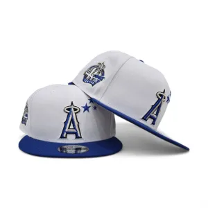 White 3 Stars Los Angeles Angels Royal Blue Visor Gray Bottom 40th Season Side Patch New Era 9Fifty Snapback