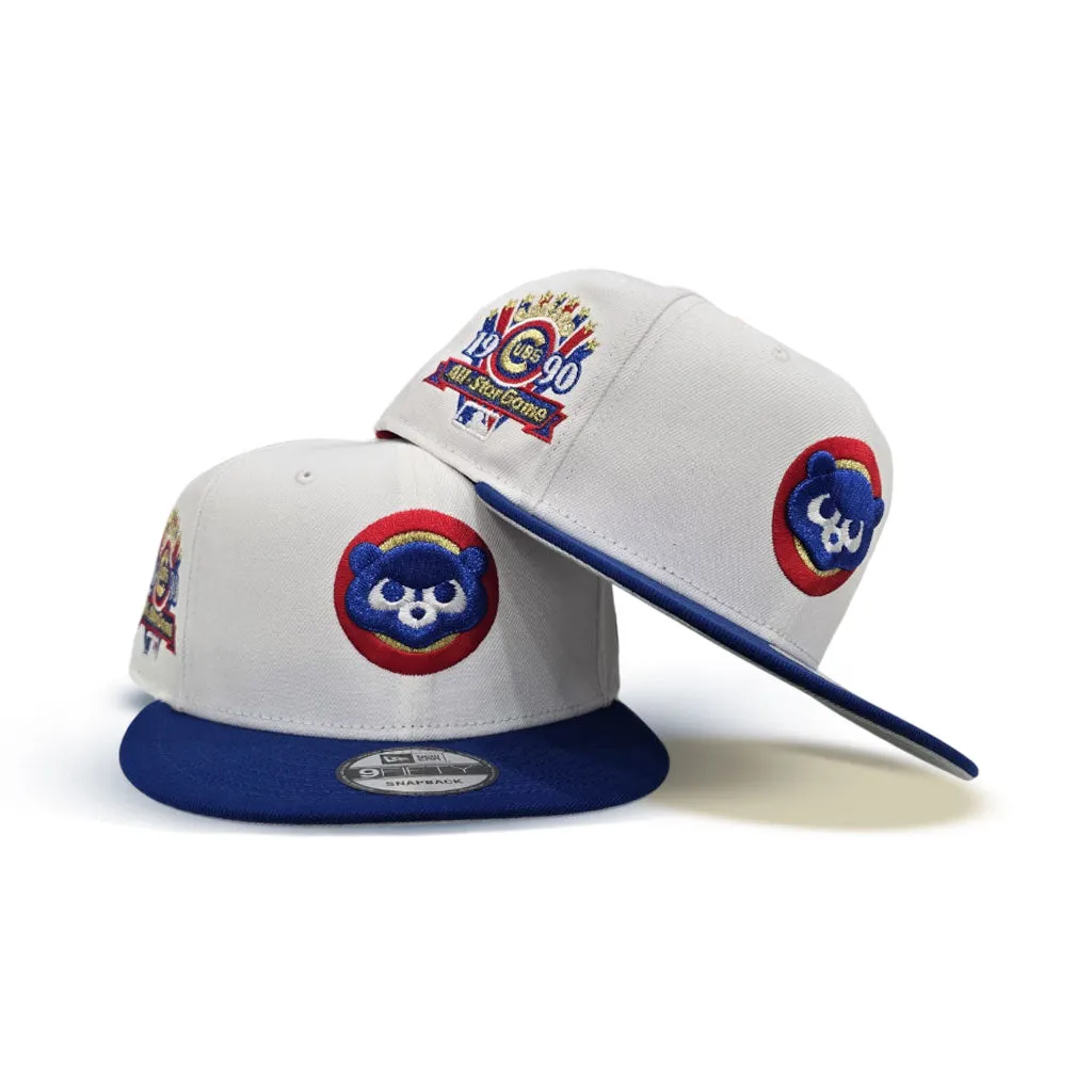 White Chicago Cubs Royal Blue Visor Gray Bottom 1990 All Star Game Side Patch New Era 9Fifty Snapback