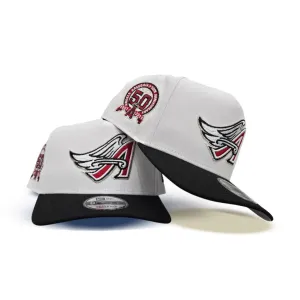 White Los Angeles Angels Black Curved Brim Gray Bottom 50th Anniversary New Era 9Fifty A-Frame Snapback