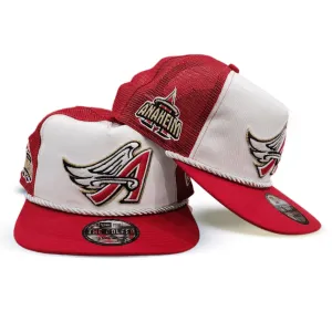 White Los Angeles Angels Red Trucker Green Bottom Anaheim Side Patch New Era Snapback