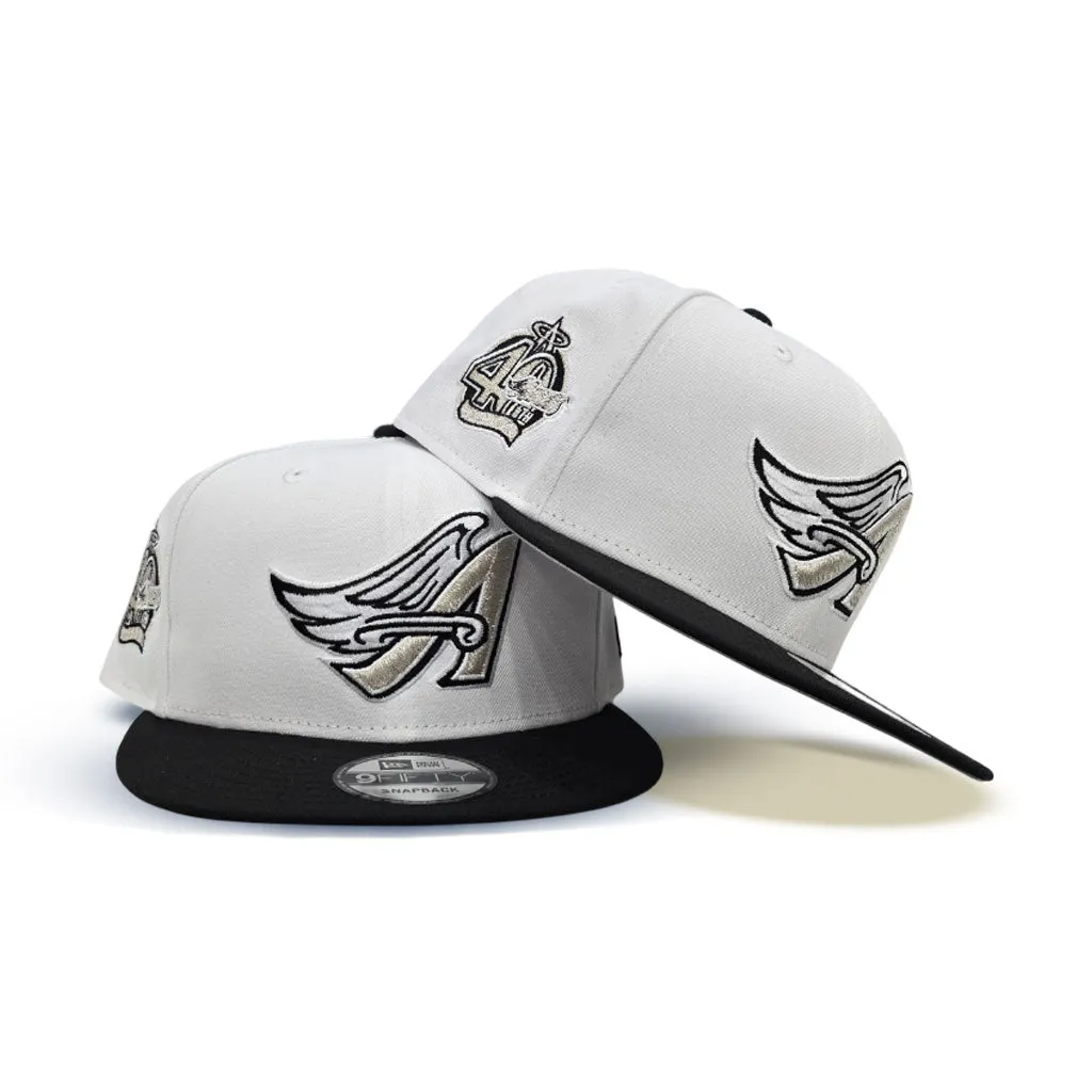 White Los Angeles Dodgers Flame Logo Red Visor Gray Bottom LA Side Patch New Era 9Fifty Snapback