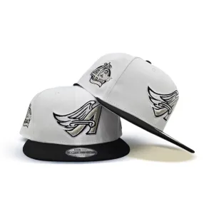 White Los Angeles Dodgers Flame Logo Red Visor Gray Bottom LA Side Patch New Era 9Fifty Snapback