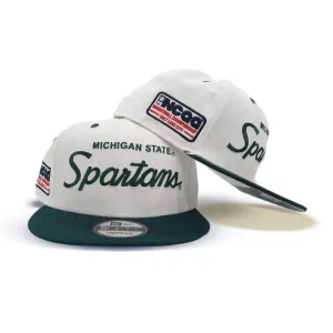 White Michigan State Spartans Dark Green Visor Gray Bottom NCAA Basketball Championship Side Patch New Era 9Fifty Snapback