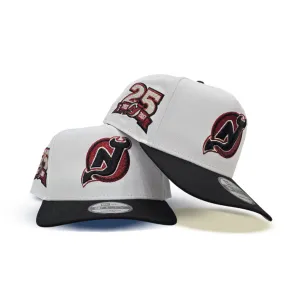 White New Jersey Devils Black Curved Brim Gray Bottom 25th Anniversary Side Patch New Era A-Frame 9Fifty Snapback