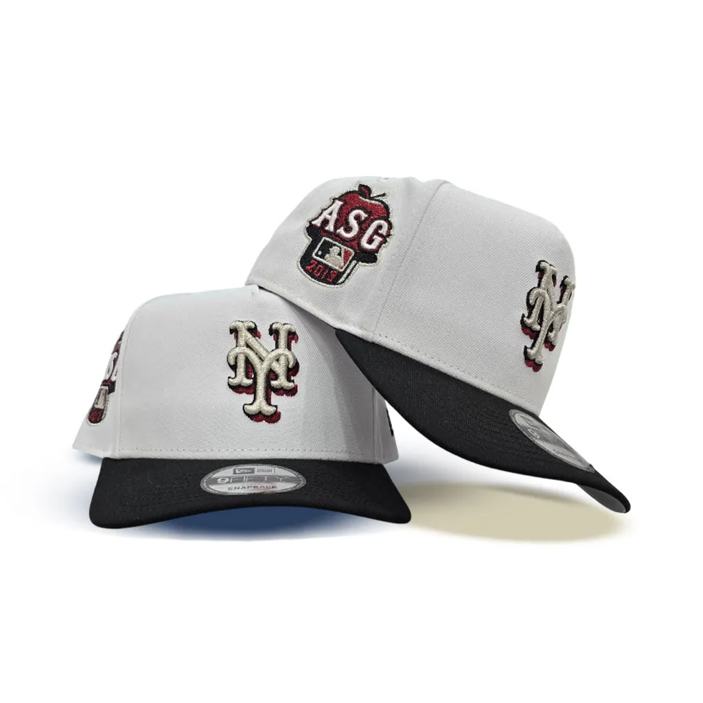 White New York Mets Black Curved Brim Gray Bottom 2013 All Star Game Side Patch New Era A-Frame 9Fifty Snapback
