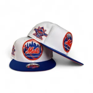 White New York Mets Royal Blue Visor Orange Bottom 25th Anniversary Side Patch 9Fifty Snapback