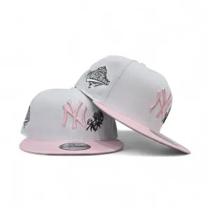 White New York Yankees Rose Logo Pink Visor Gray Bottom 1996 World Series Side Patch New Era 9Fifty Snapback