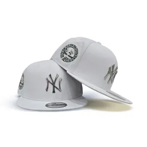 White New York Yankees Silver Metal Badge Gray Bottom 1949 World Series Side Patch New Era 9Fifty Snapback