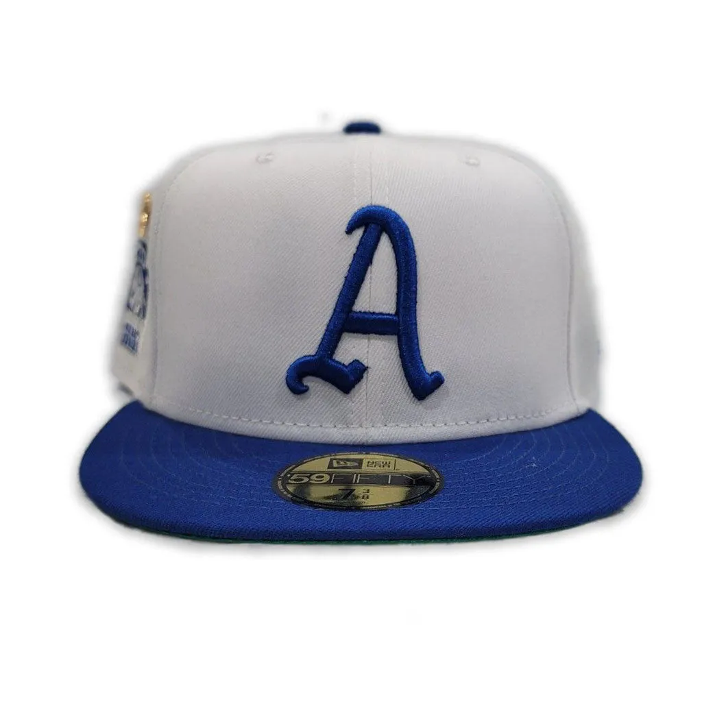 White Philadelphia Athletics Royal Visor Green Bottom 1929 World Series Side Patch "59FIFTY DAY" New Era 59Fifty Fitted